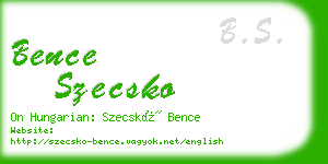 bence szecsko business card